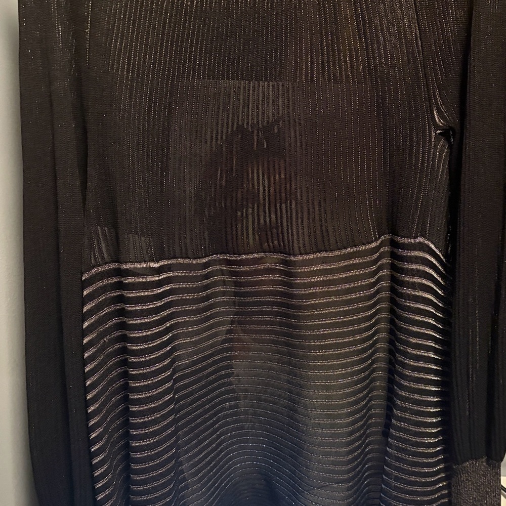 Escada Black & Silver Sheer shimmer open front Cardigan like new, FR 40/large - Picture 11 of 11